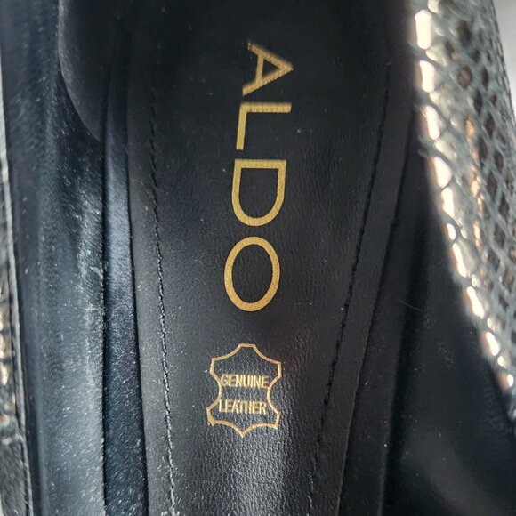 🔥 ALDO black and gold high heel shoes, size 38.5 - Picture 7 of 10